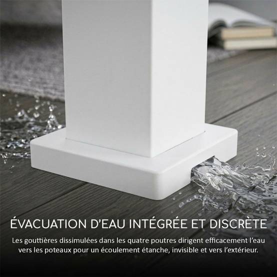 Ombrea - Pergola bioclimatique Ombréa VS adossée 3x4M - blanc - V2 - Image 9