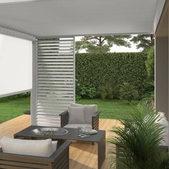 Ombrea - Pergola bioclimatique Ombréa VS adossée 3x4M - blanc - V2 - Image 2
