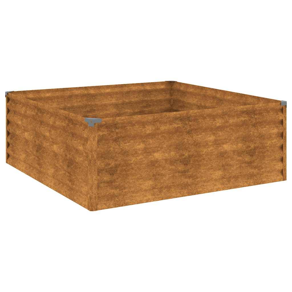 ComfortXL - Carré potager bas Acier Corten pour jardin potager Rouillé 100x100x36 cm – ComfortXL Outdoor Living - Image 2