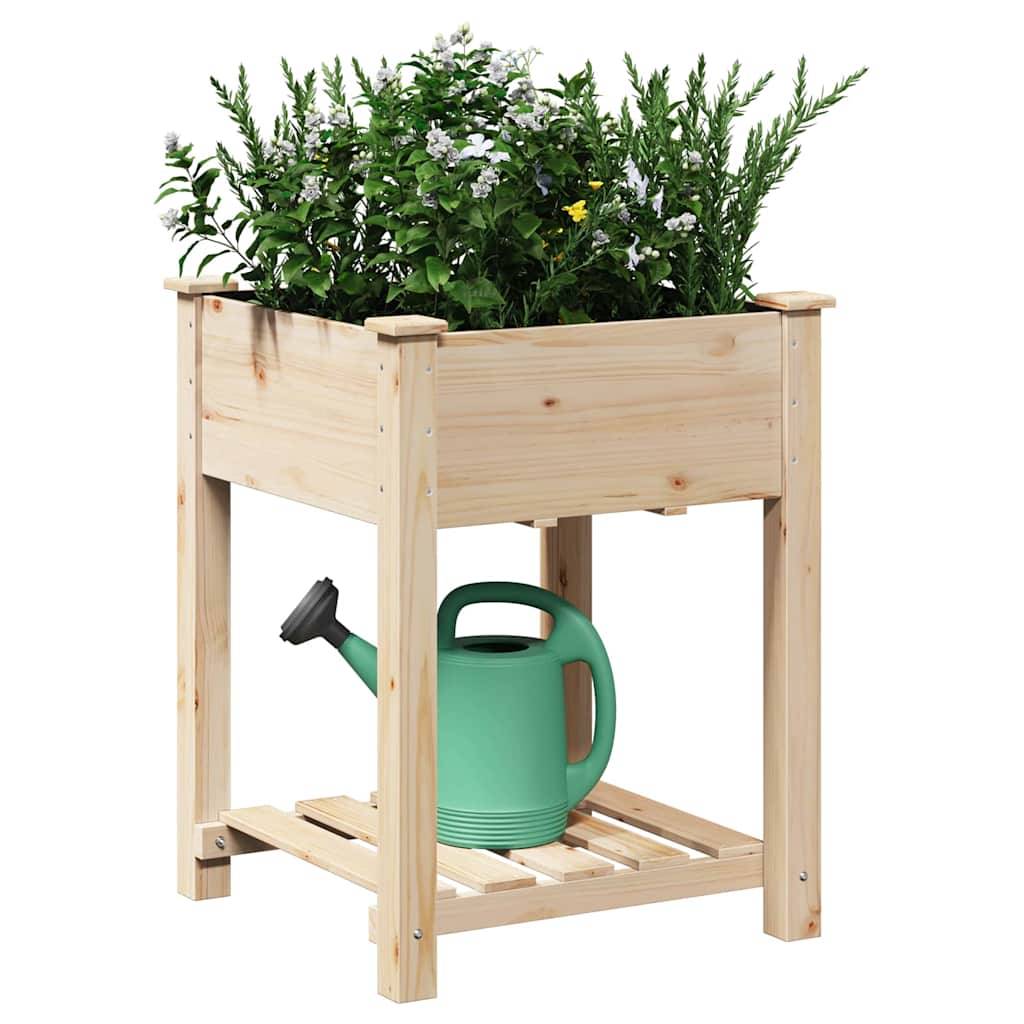 Cache-pot | Bac à fleurs de jardin avec étagère Beige 60,5 x 60 x 76,5 cm - Image 3