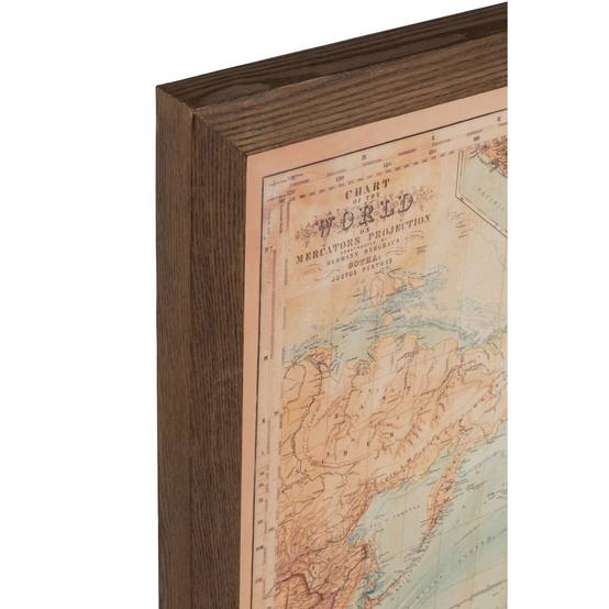 J-Line - Tableau Carte du Monde "LED" 116x175cm Marron - Image 3