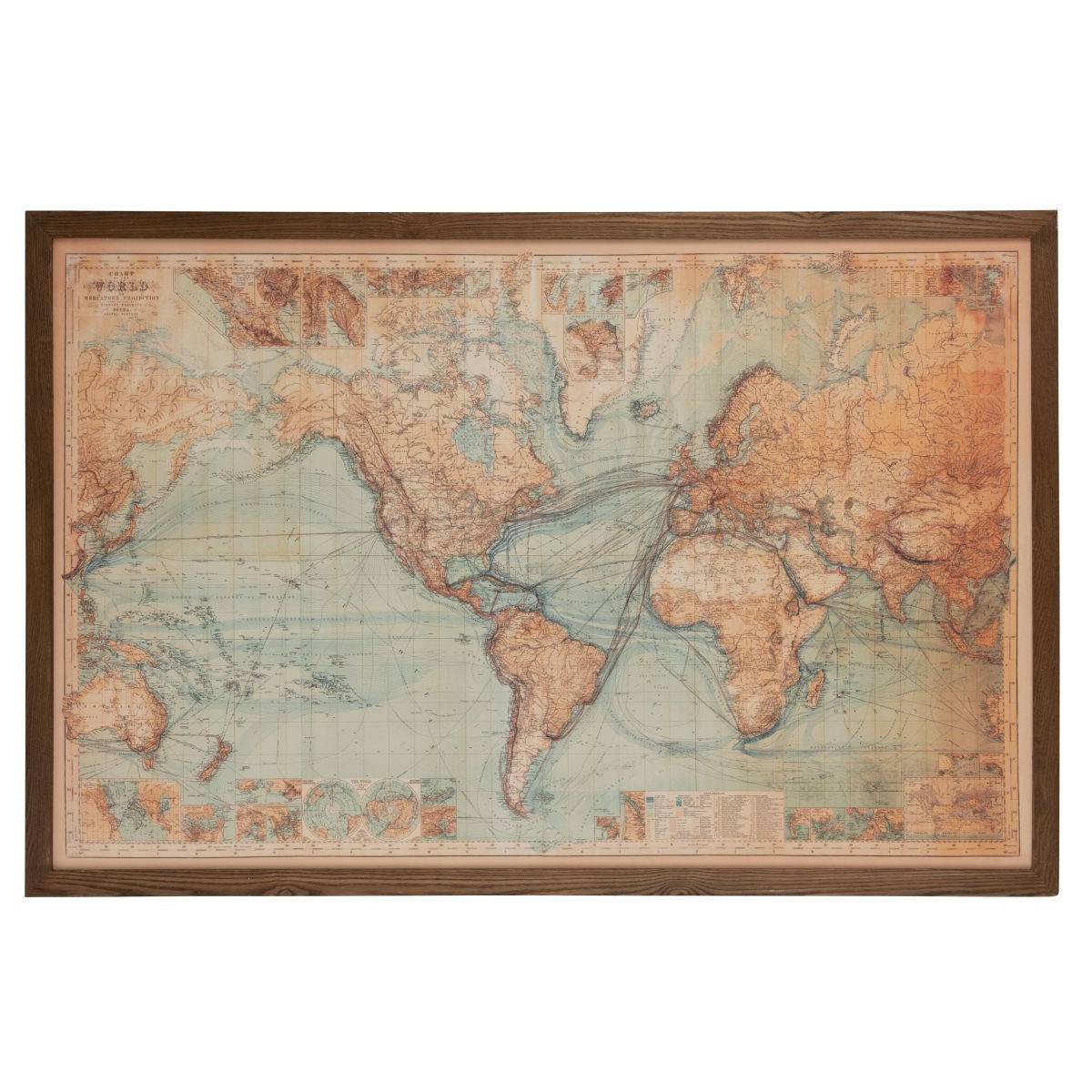 J-Line - Tableau Carte du Monde "LED" 116x175cm Marron - Image 2