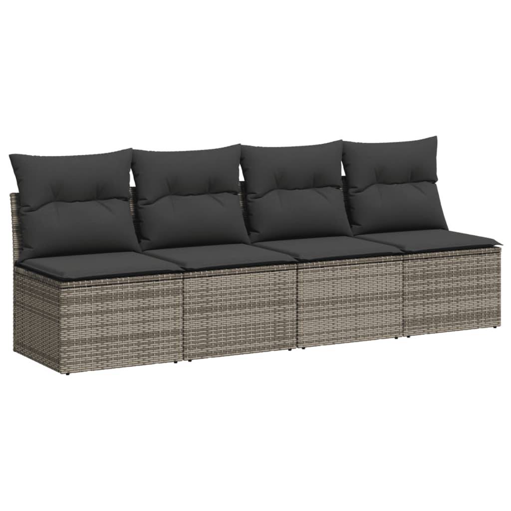 Salon de jardin en poly rotin 10 pcs modulable avec table à hauteur ajustable gris – ComfortXL Outdoor Living - Image 6