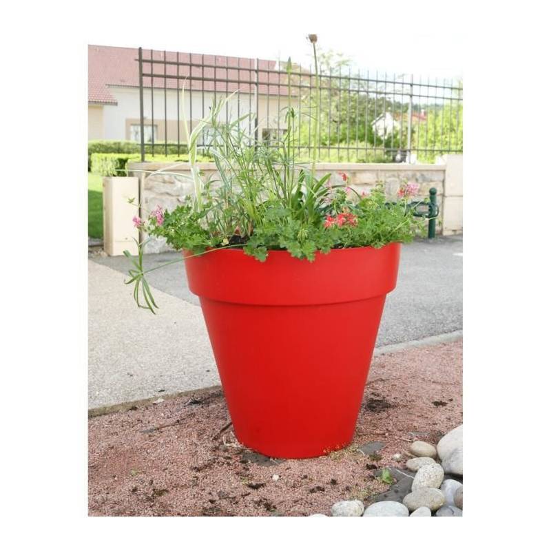 Riviera - Riviera Pot De Fleurs Soleilla - Rond - O 49 X 44,8 Cm - Rouge - Image 2