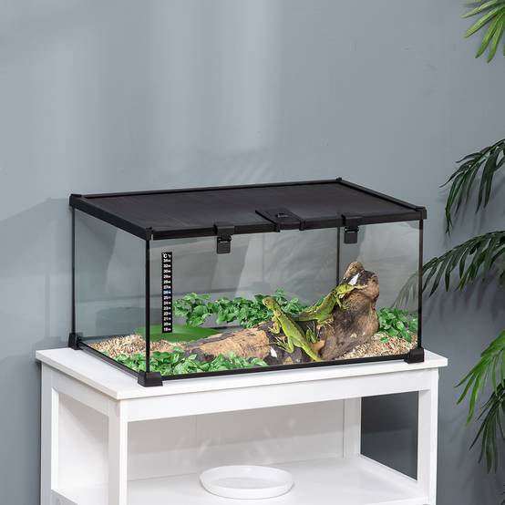 Terrarium verre métal noir 50 x 30 x 25 cm - PANGIVO - Image 4