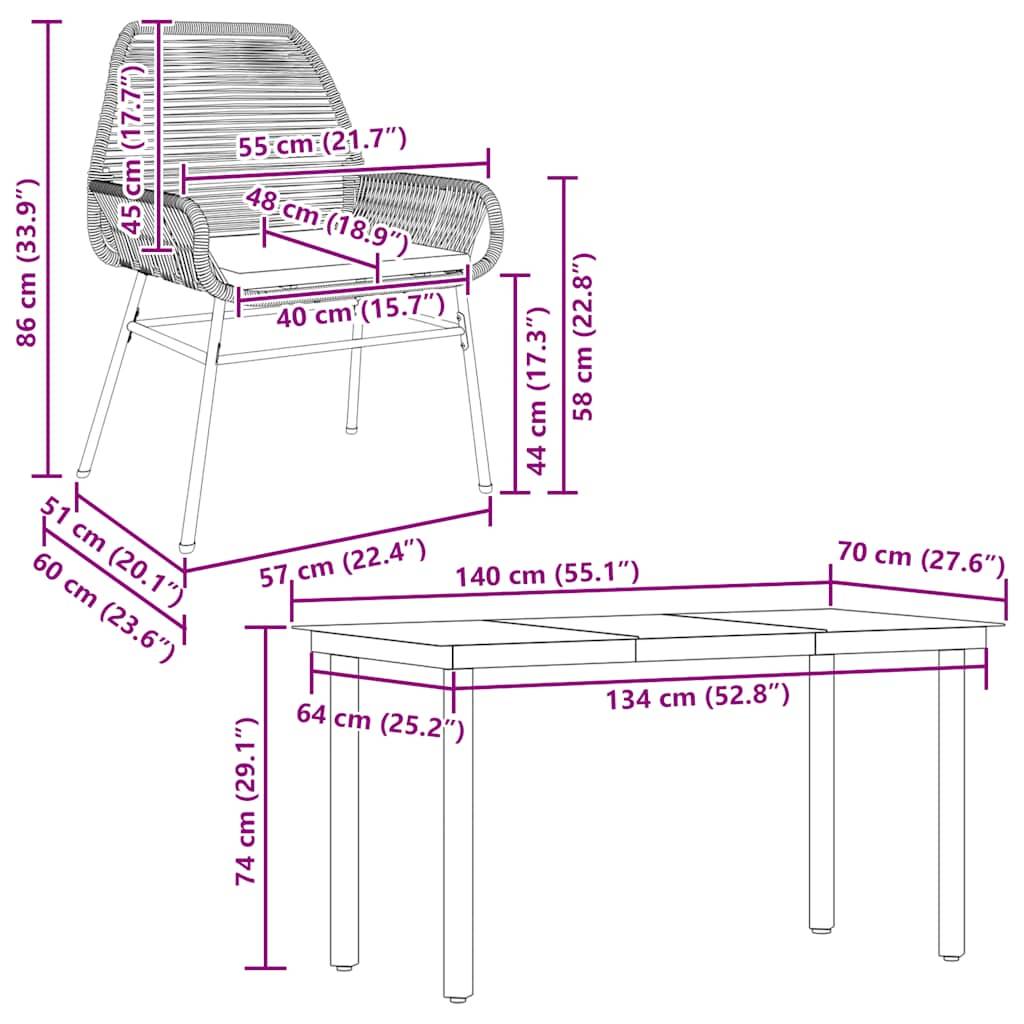 Salon de Jardin 4 Personnes Résine Tressée Grise avec Coussins Table Verre 140cm pour Terrasse – ComfortXL Outdoor Living - Image 10