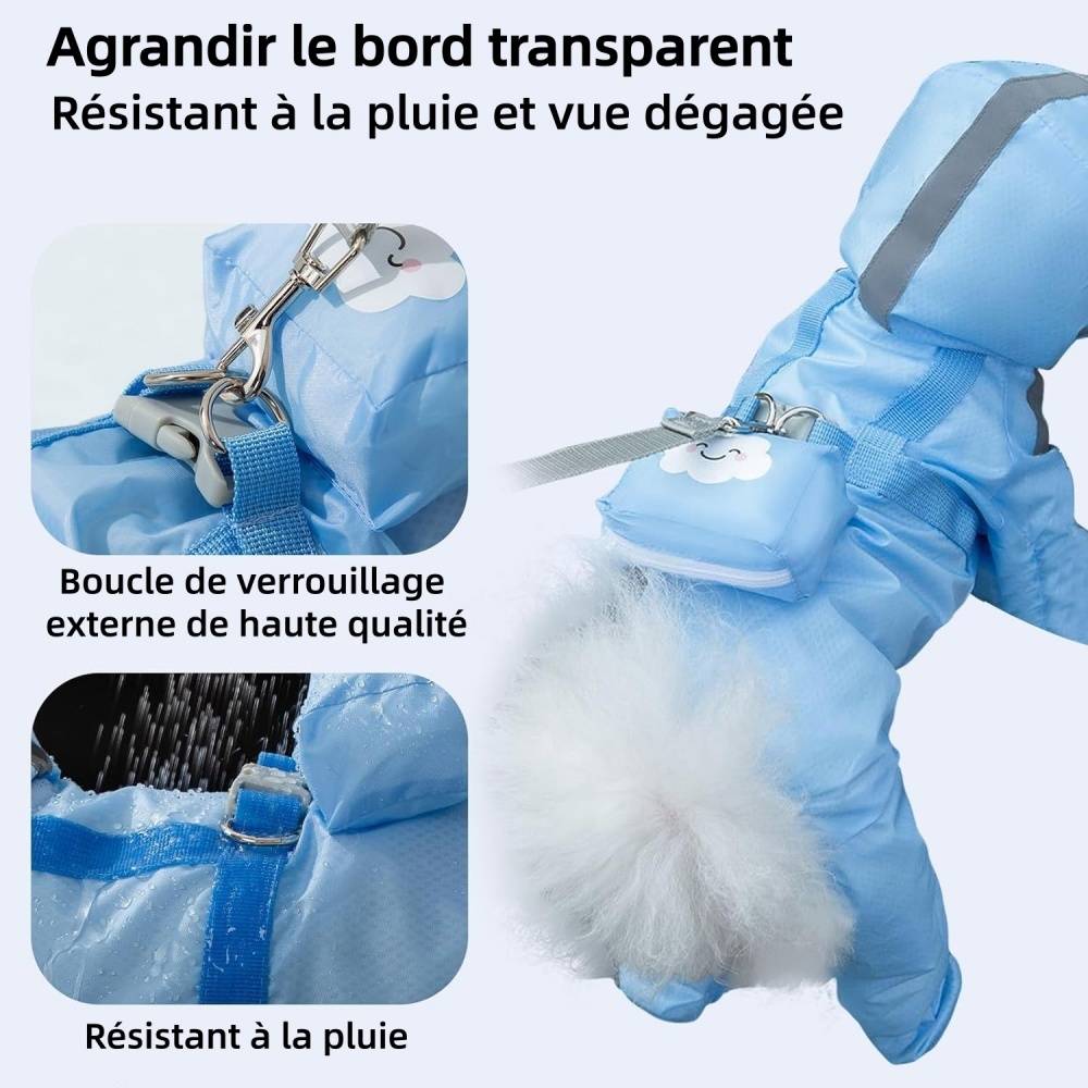 Manteau De Pluie Pour Chiens XS Imperméable, Bandes Réfléchissantes & Sangle Magique - Lytech - Image 2
