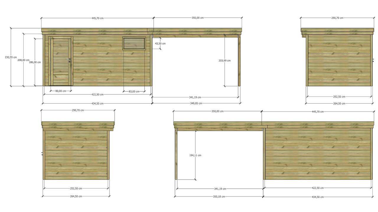 Abri Français - ABRI DE JARDIN bois Pin traité autoclave 27mm - 7,84x2,64m / 21m2 - Bac acier - Abri Français - Image 4