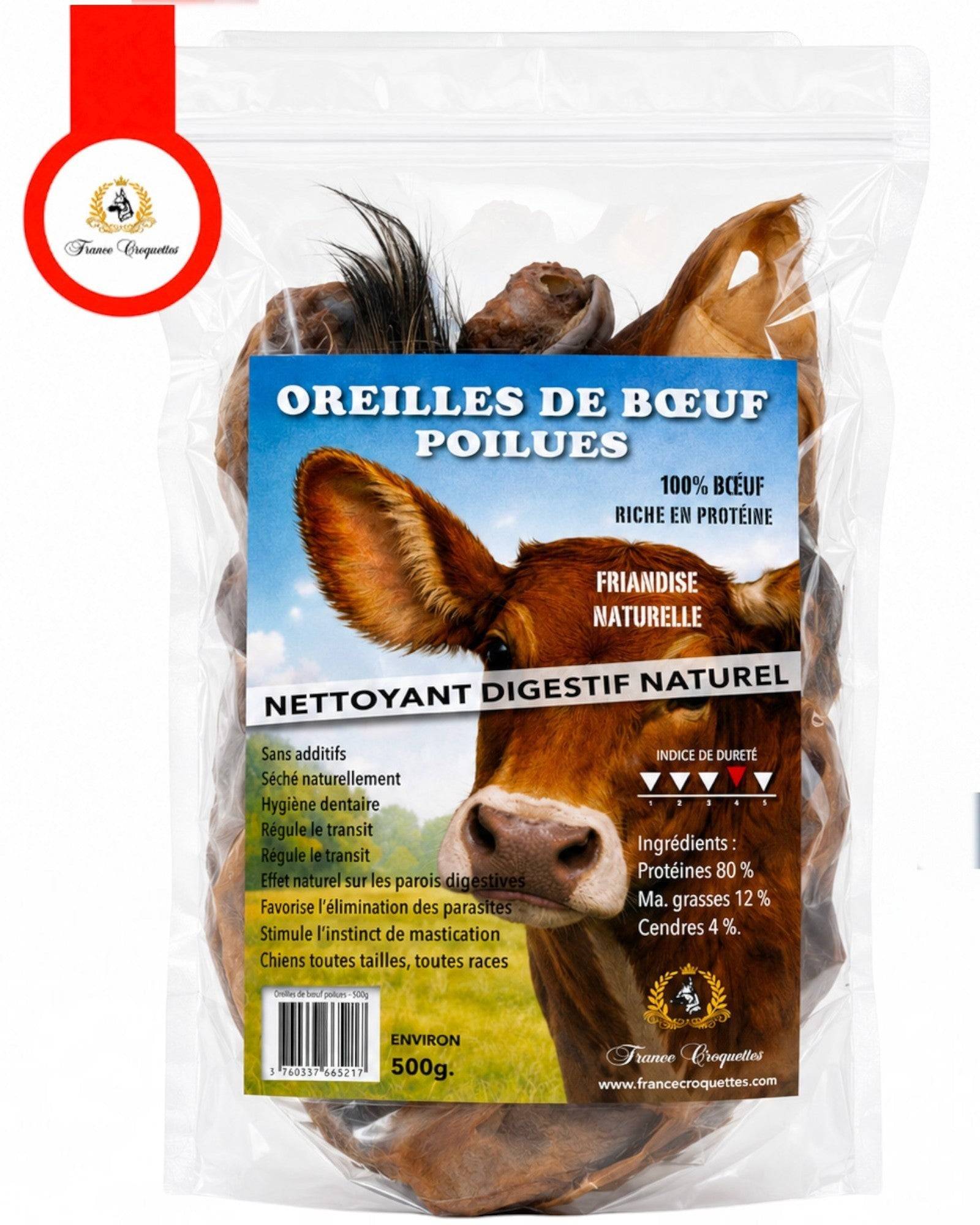 France Croquettes - France Croquettes Friandise pour chien Oreilles de bœuf poilues - 2 x 500 g