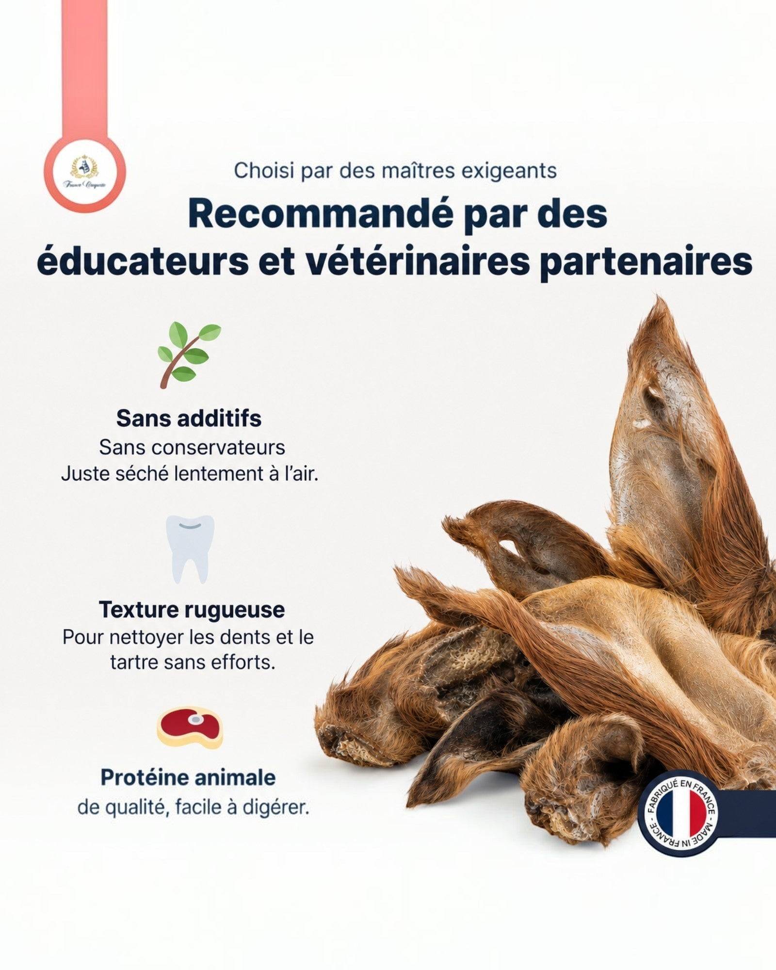 France Croquettes - France Croquettes Friandise pour chien Oreilles de bœuf poilues - 2 x 500 g - Image 2