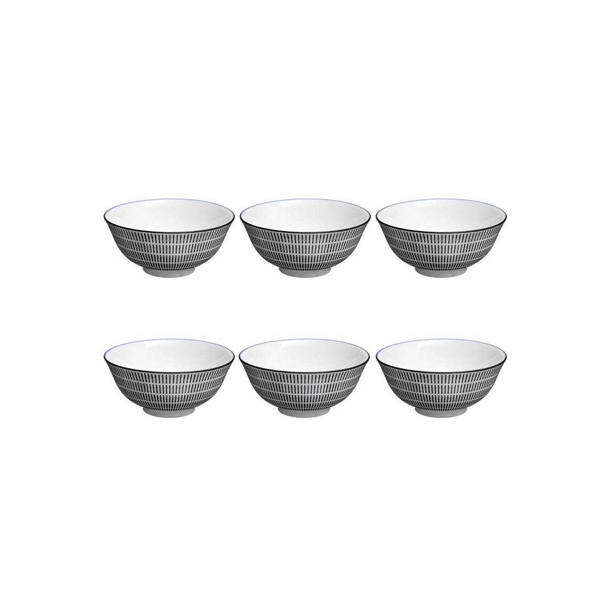 Lot de 6 Bols Porcelaine "Lunis" 15cm Noir - Image 1
