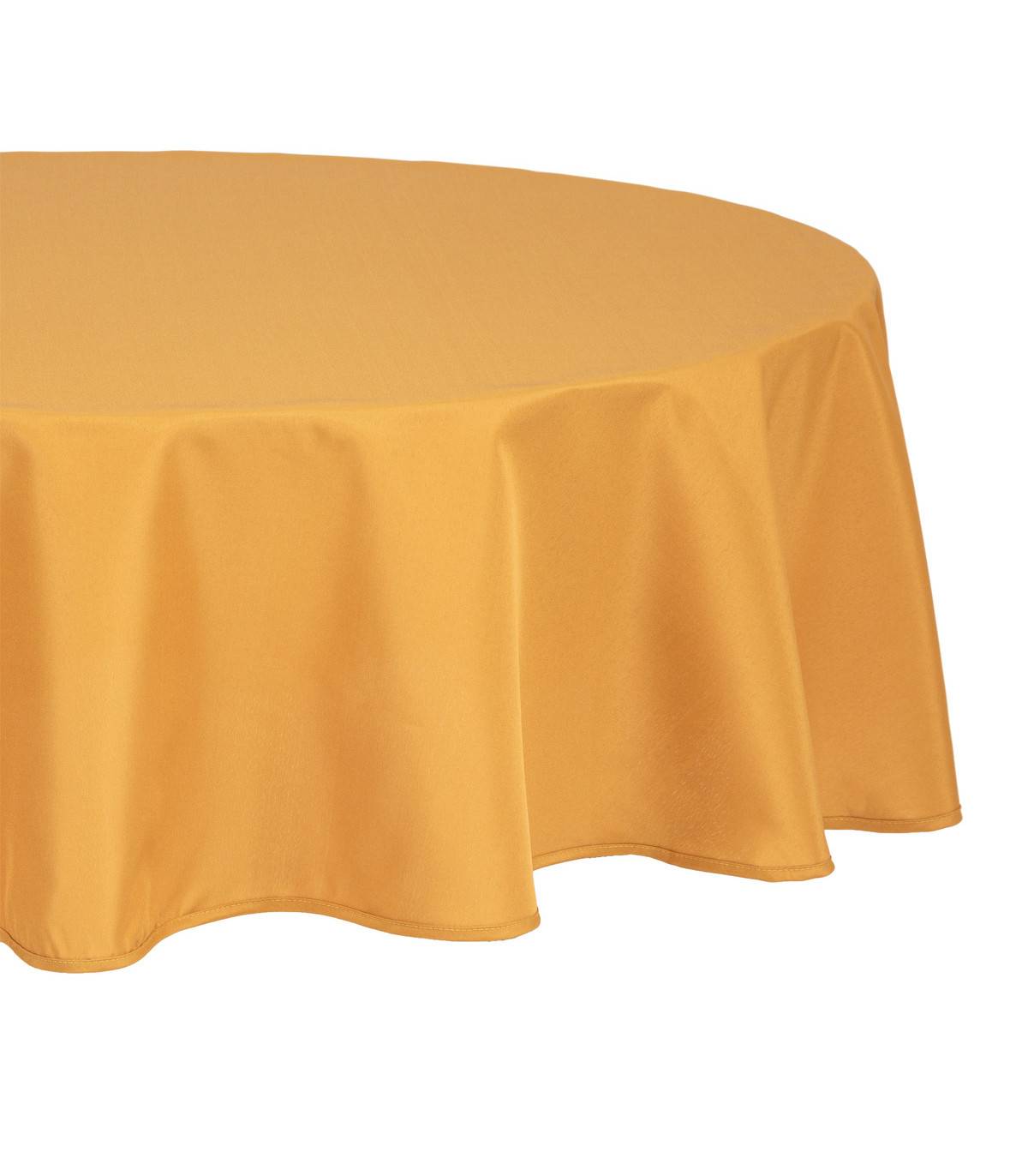 Nappe ronde anti-tache Jaune Ocre D 180 cm