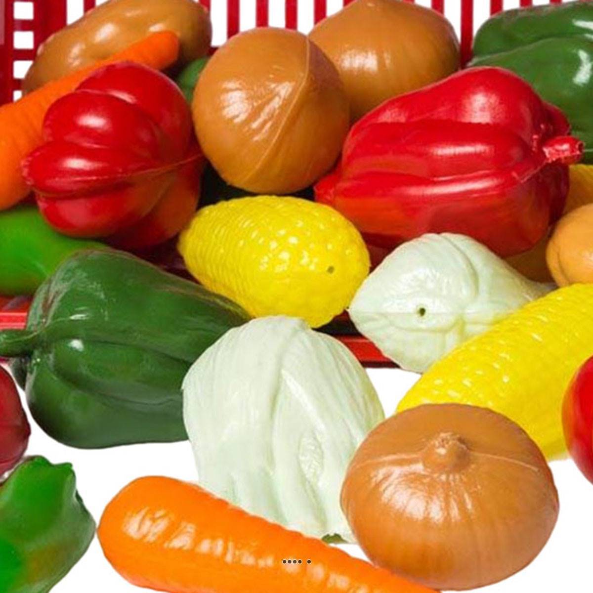 Artificielles - Panier de 27 petits legumes artificiels assortis en Plastique soufflé - Imagen 3