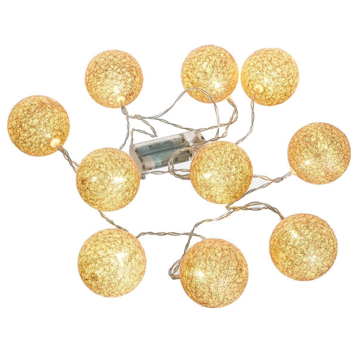 Atmosphera - Guirlande LED à piles 10 boules D.6cm or - Atmosphera Créateur d'intérieur - Image 4