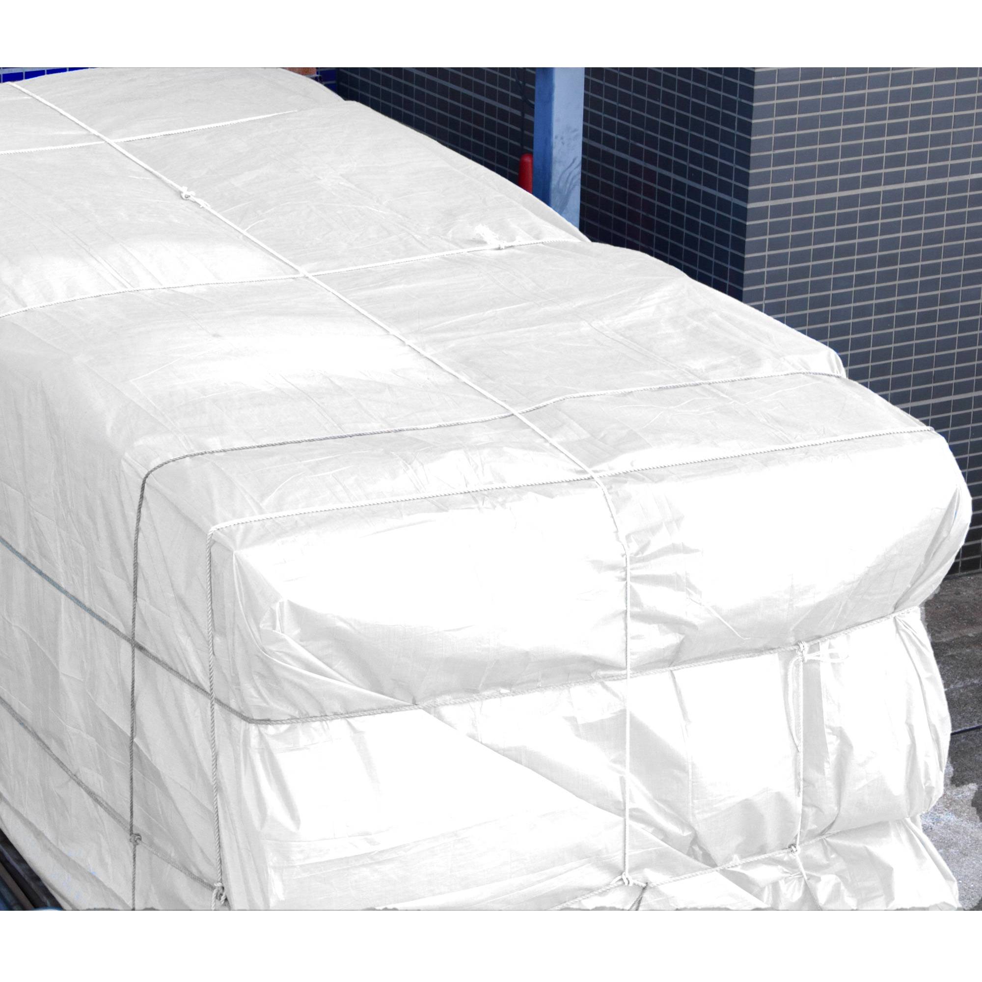 Ecd-Germany - Bâche de Protection Imperméable à l'Eau avec Oeillets - 2 x 3 m 6m² 260g/m² - Polyéthylène PE Blanc - Résistant à la Moisissure - Imagen 6