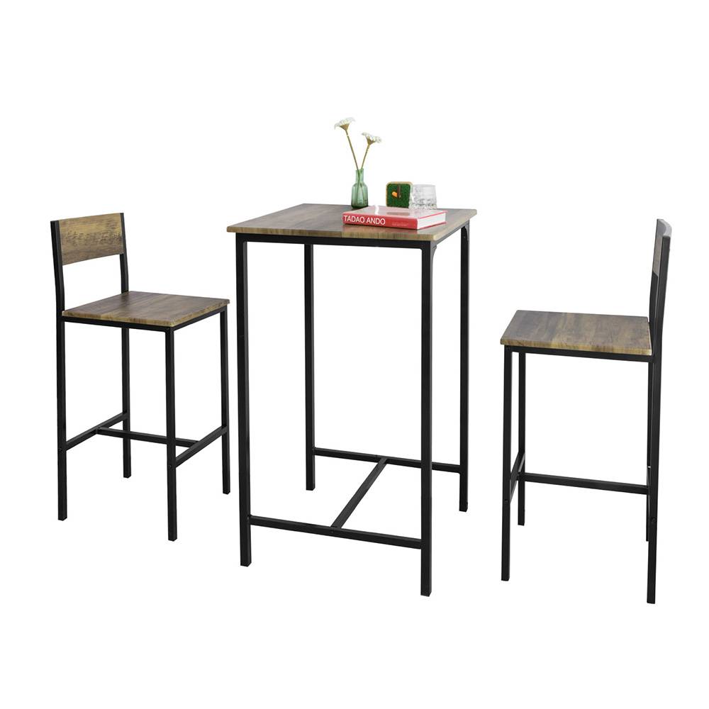 Sobuy - Ensemble Table de Bar + 2 Chaises de Bar Table Mange-Debout Table Haute Cuisine Set de Table + 2 Tabourets de Bar avec Repose-Pieds SoBuy - Imagen 1