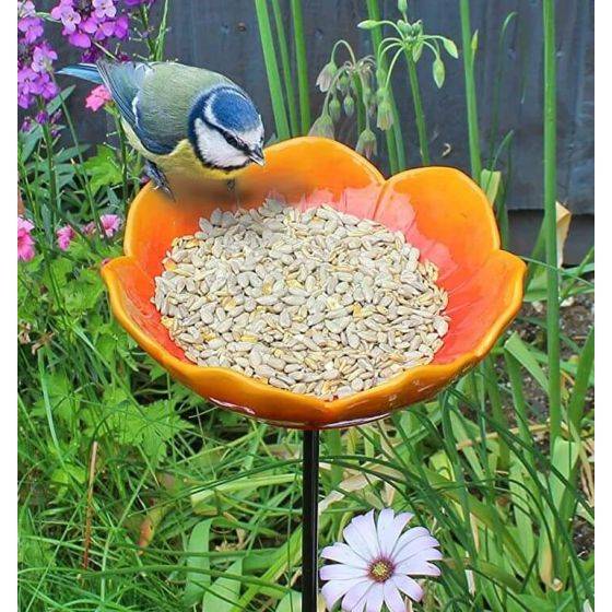 Wildlife world - Mangeoire en céramique en forme de fleurs - orange - Imagen 2