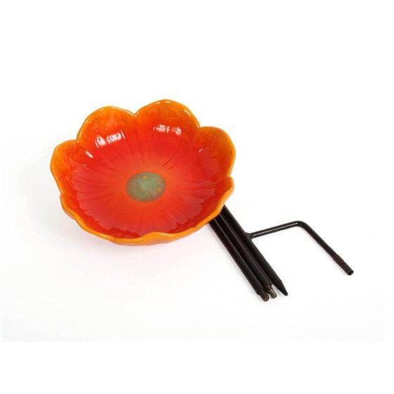 Wildlife world - Mangeoire en céramique en forme de fleurs - orange - Imagen 1