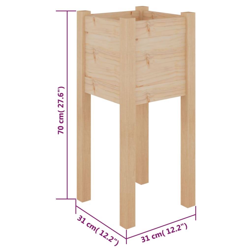 Vidaxl - Jardinière d'extérieur 31x31x70 cm bois de pin massif vidaXL 810779 - Image 3