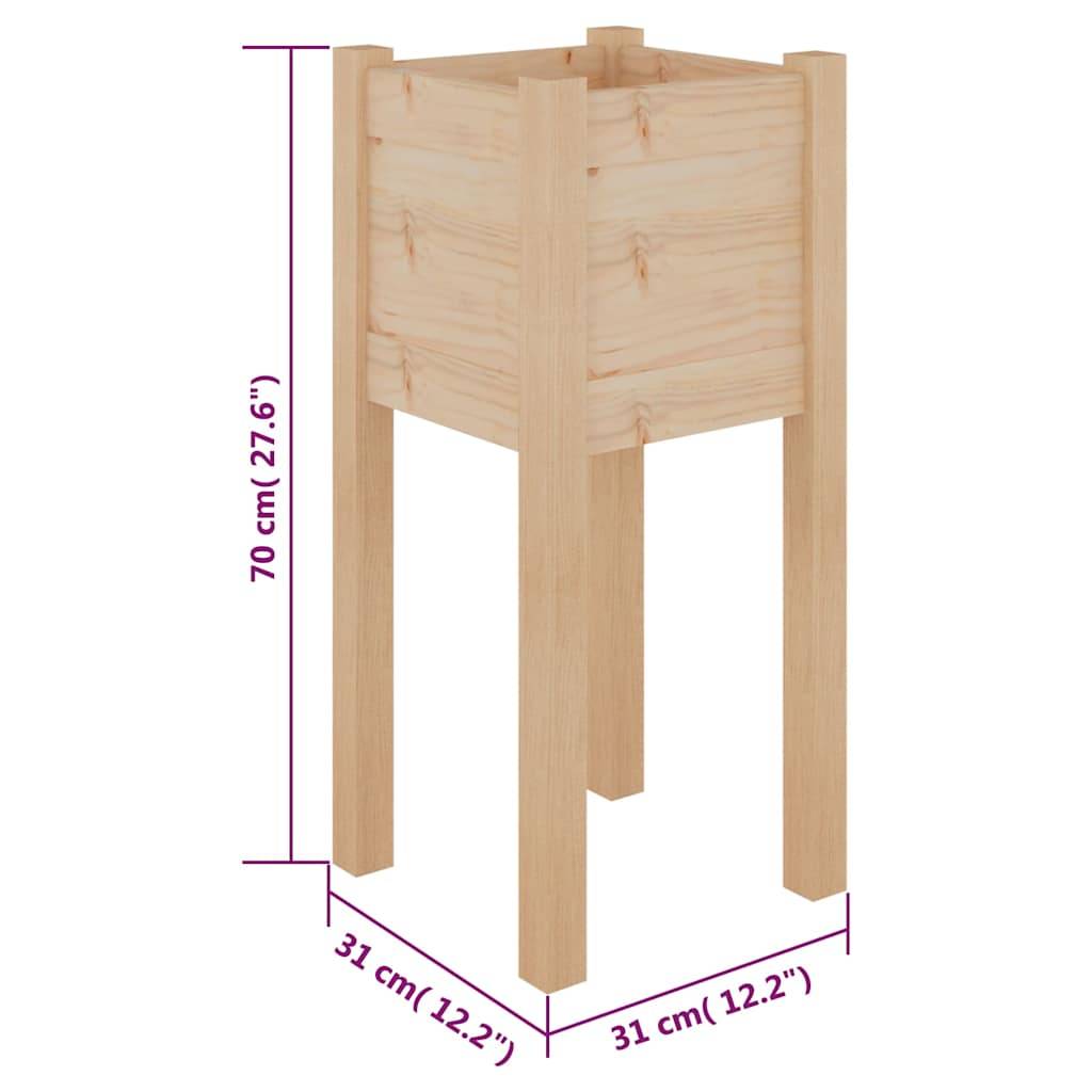 Vidaxl - Jardinière d'extérieur 31x31x70 cm bois de pin massif vidaXL 810779 - Image 8