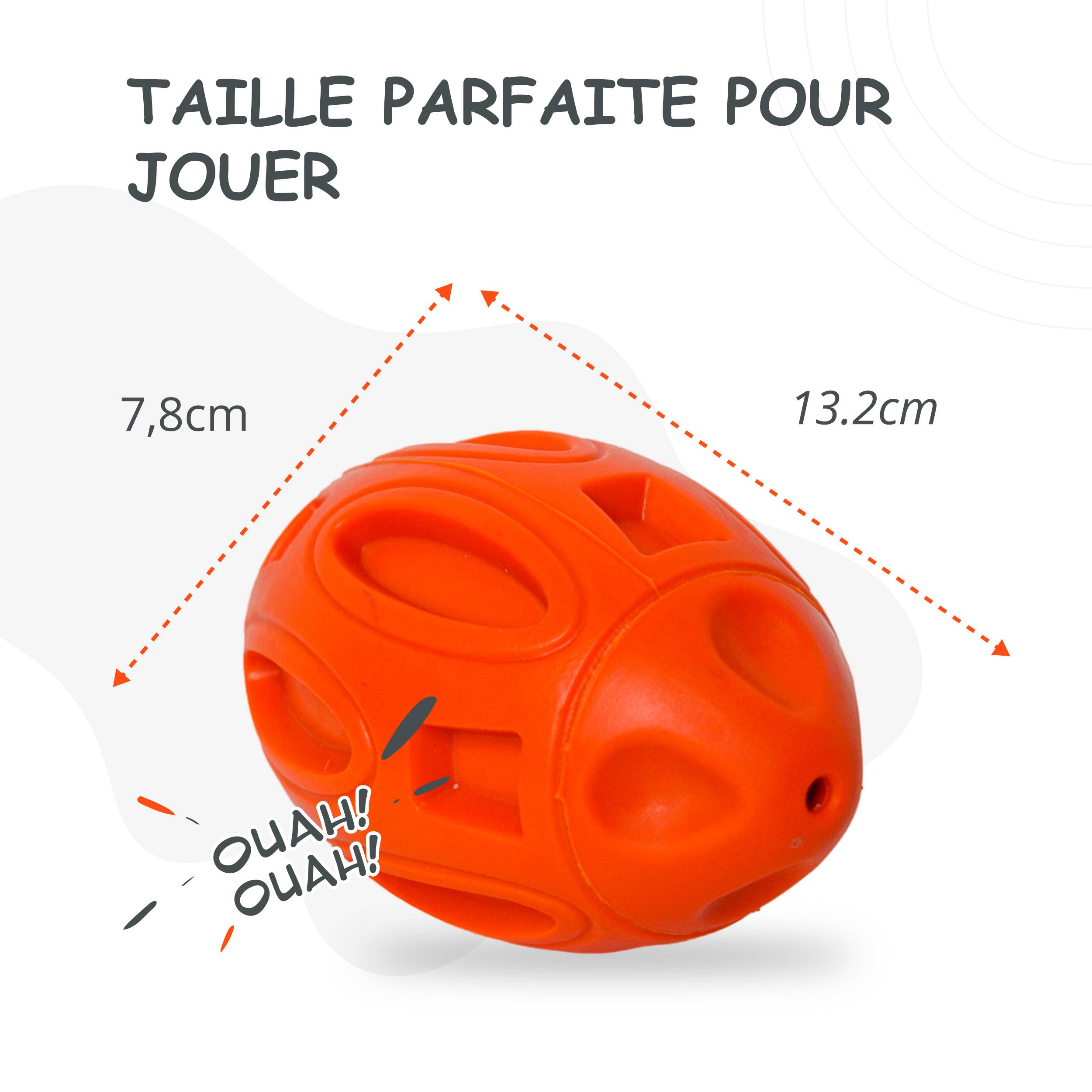 Petsation - Jouet orange en latex à mâcher robuste et résistant pour moyens et grands chiens - Petsation - Imagen 5