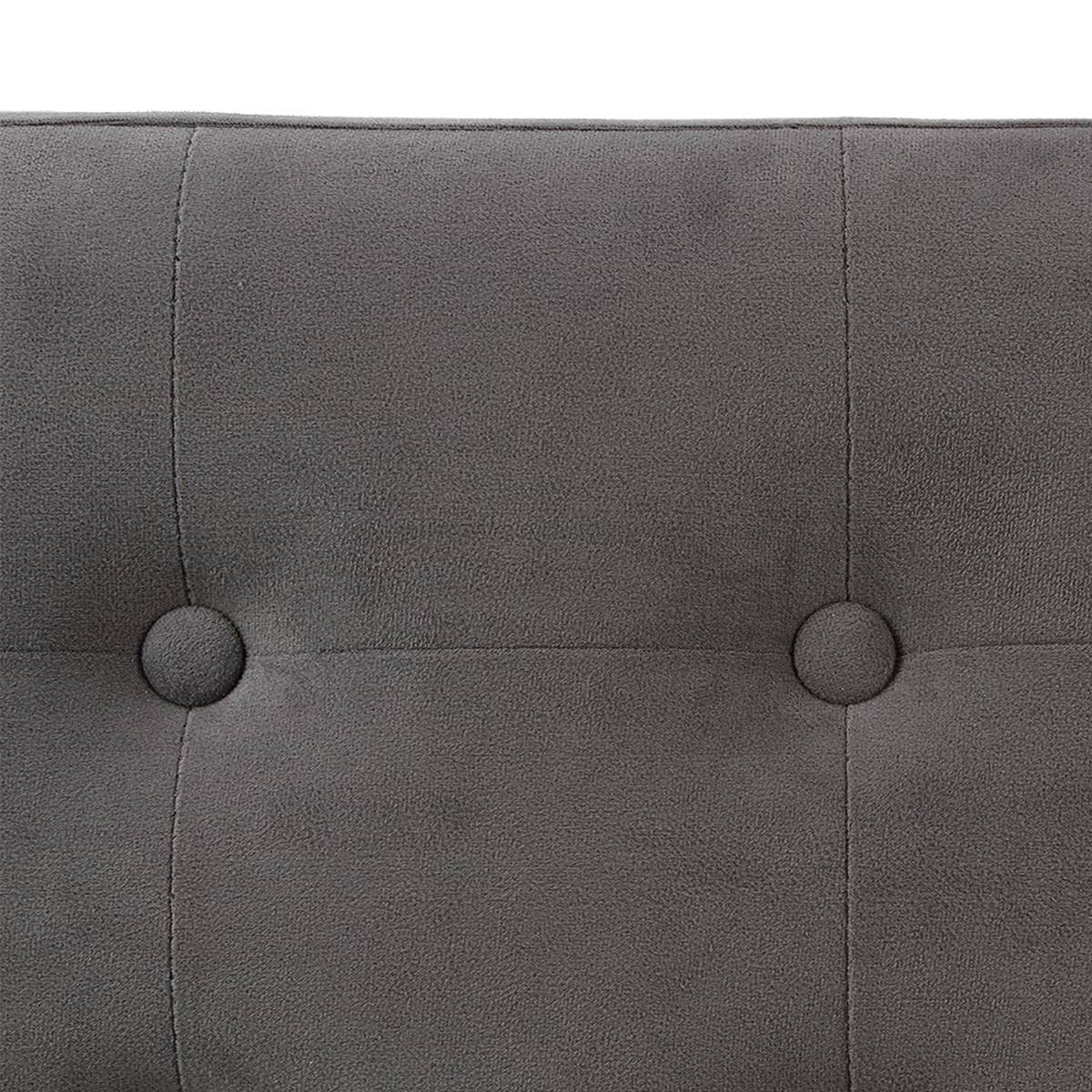 Atmosphera - Pouf pliant double "Lysandre" effet velours gris ardoise - Atmosphera Créateur d'intérieur - Image 4