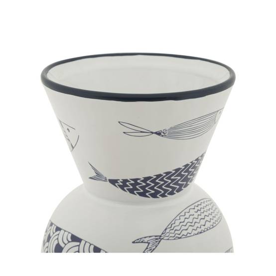 Vase Haut en Céramique "Poissons" 38cm Multicolore - Image 2