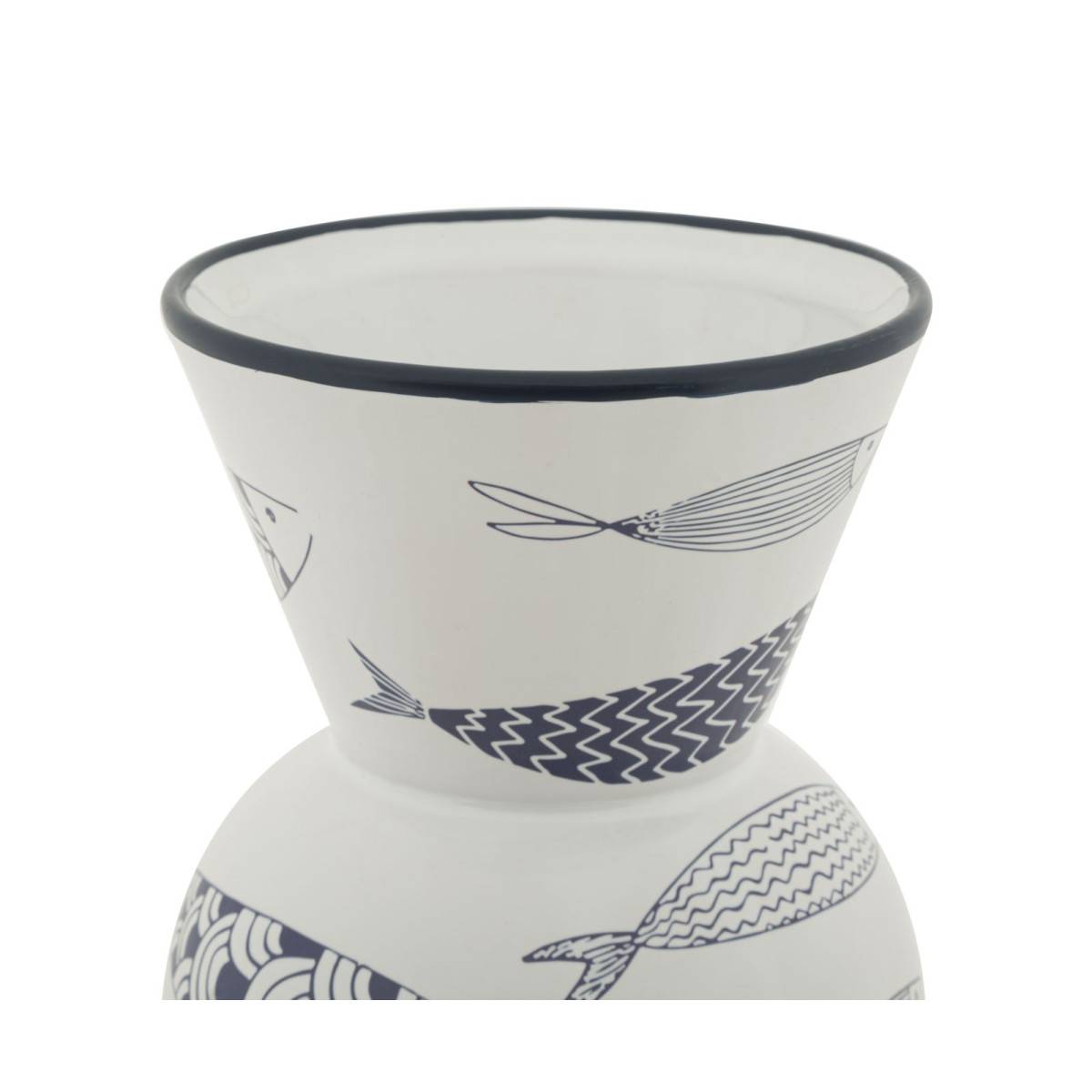 Vase Haut en Céramique "Poissons" 38cm Multicolore - Image 2