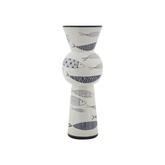 Vase Haut en Céramique "Poissons" 38cm Multicolore - Image 1
