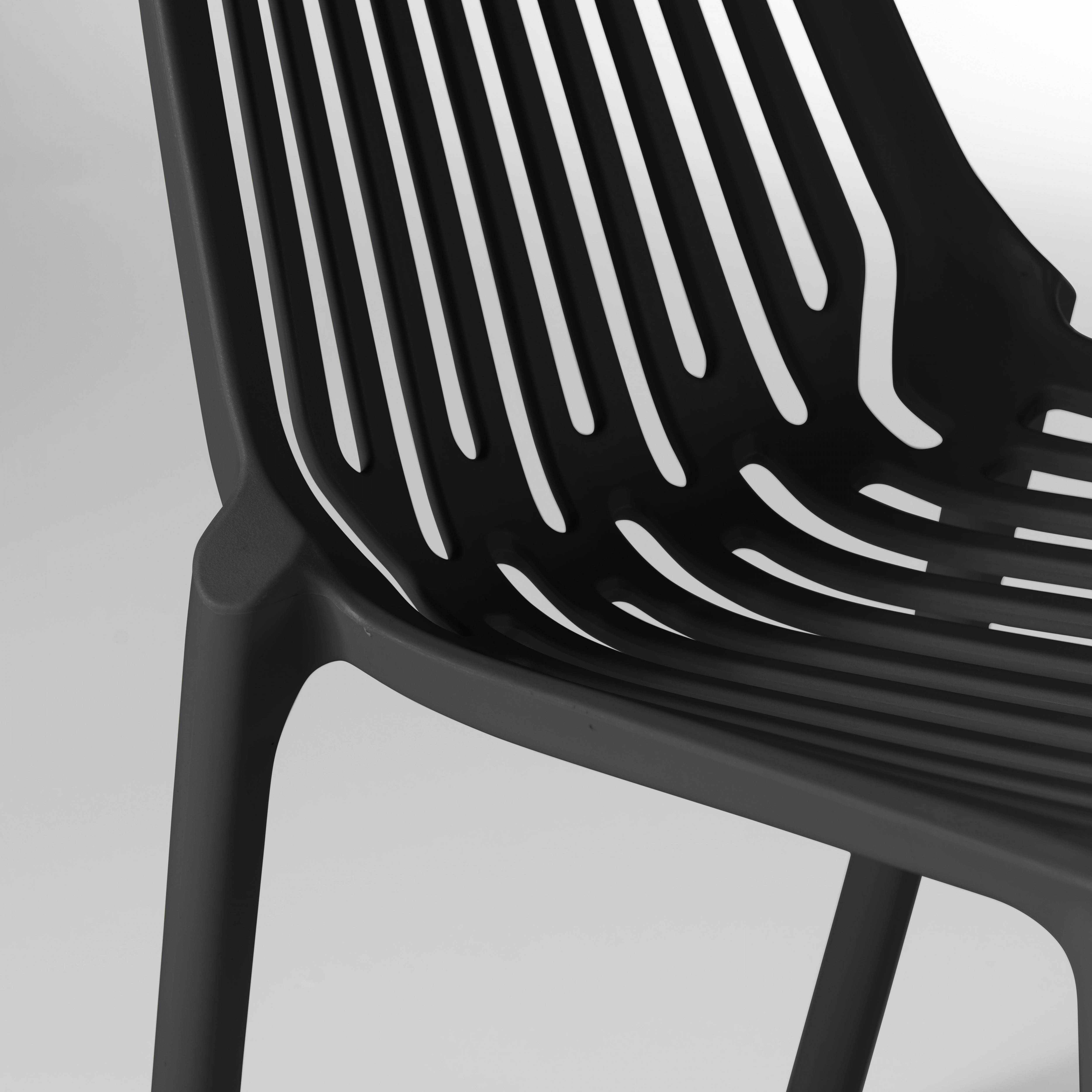 Oviala - Lot de 4 chaises en plastique noir Paris - Oviala - Imagen 6