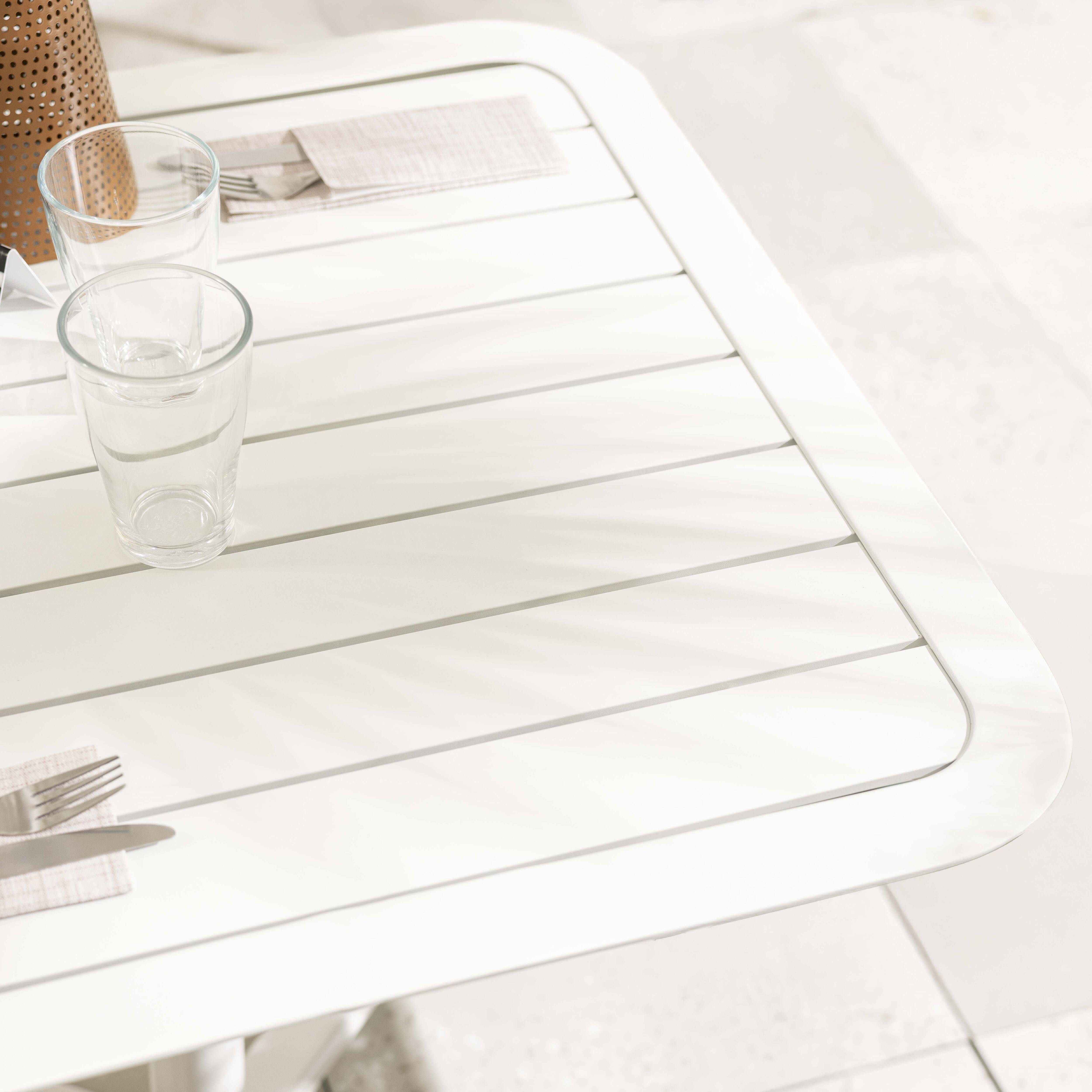 Oviala - Plateau de table 60x60 cm en aluminium blanc Almada Almada - Oviala - Imagen 5