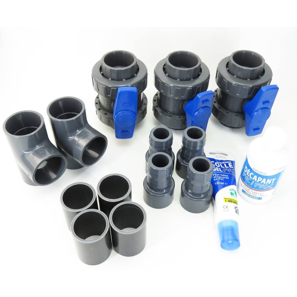 Kit by pass en ø 38 mm - colle et décapant en plus pour piscine. - Imagen 4