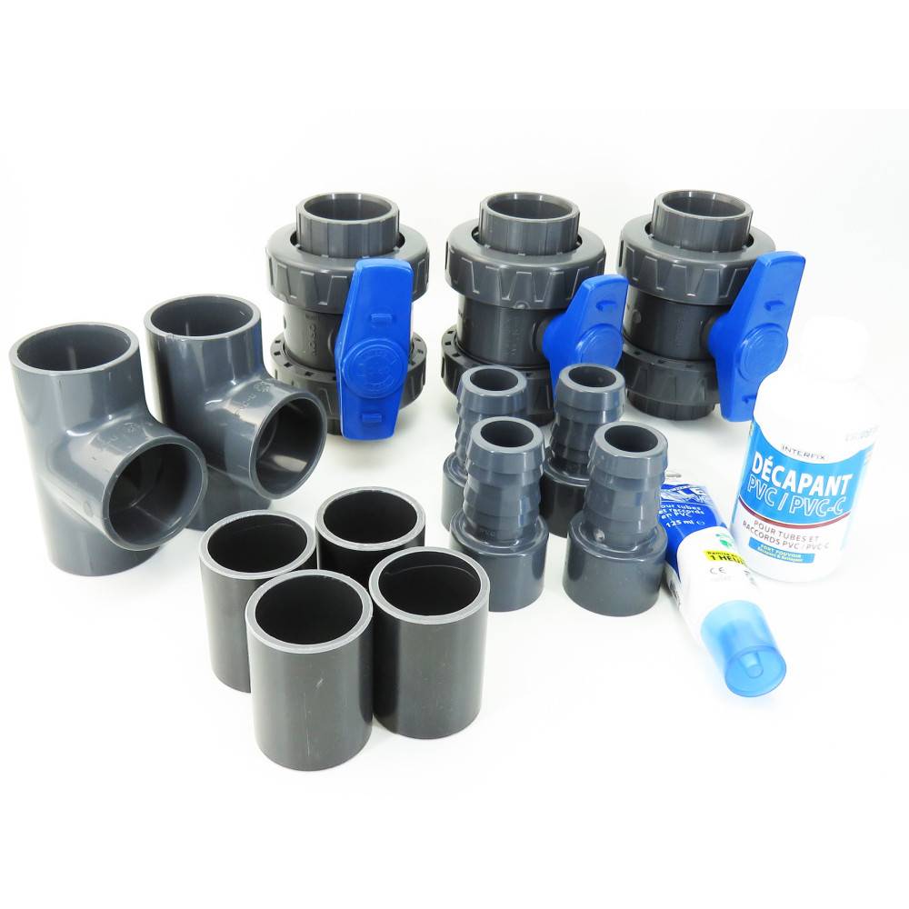 Kit by pass en ø 38 mm - colle et décapant en plus pour piscine. - Imagen 5