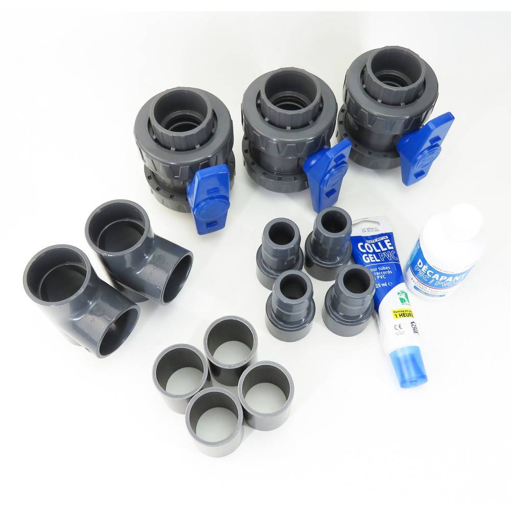 Kit by pass en ø 38 mm - colle et décapant en plus pour piscine. - Imagen 3
