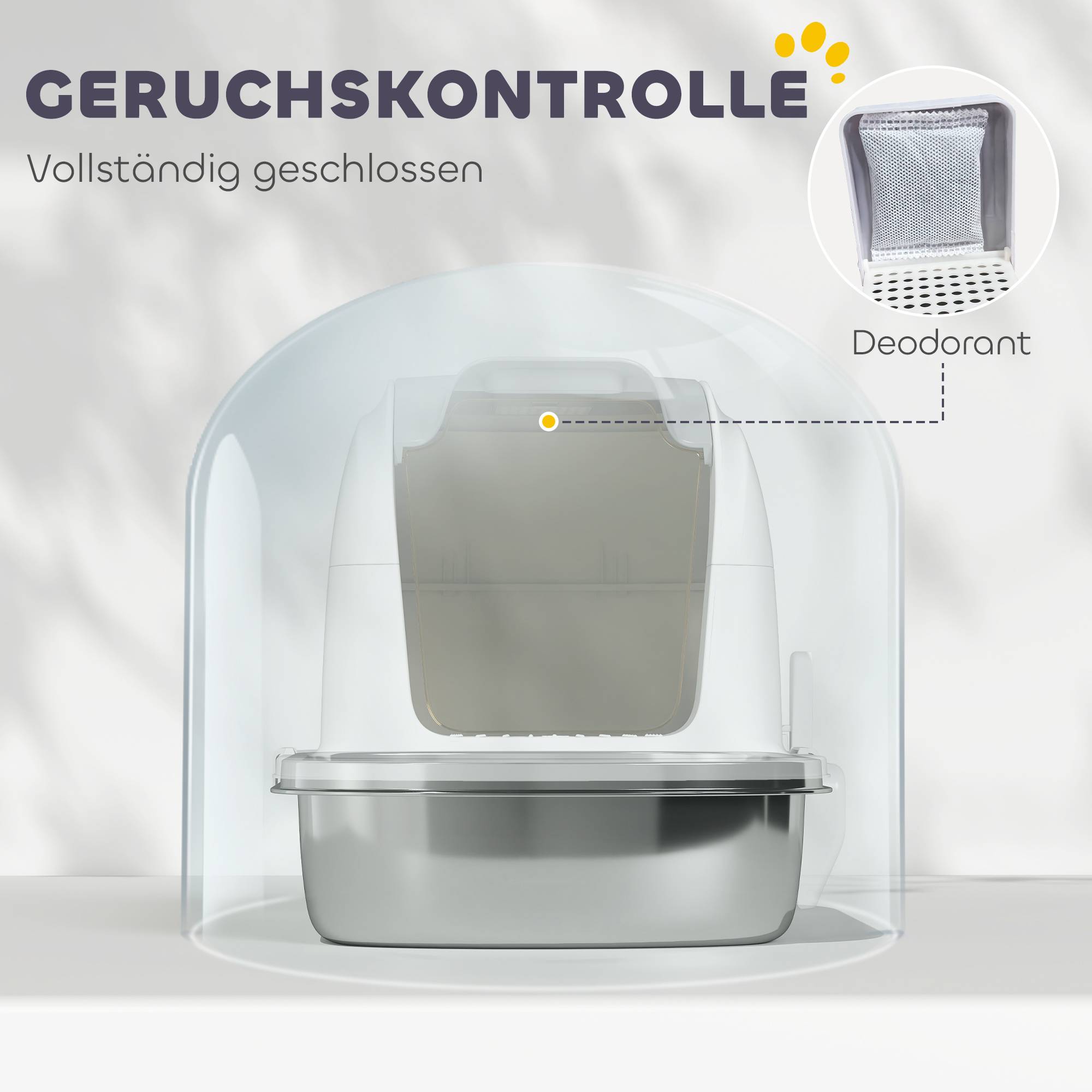 Maison de toilette acier inoxydable intérieur hygiène intimité couvercle 52cm blanc - ComfortXL Outdoor Living - Image 7