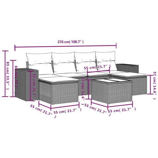 Salon de Jardin 4 Places Beige avec 2 Poufs, Table Basse et Coffres de Rangement Intégrés – ComfortXL Outdoor Living - Image 3