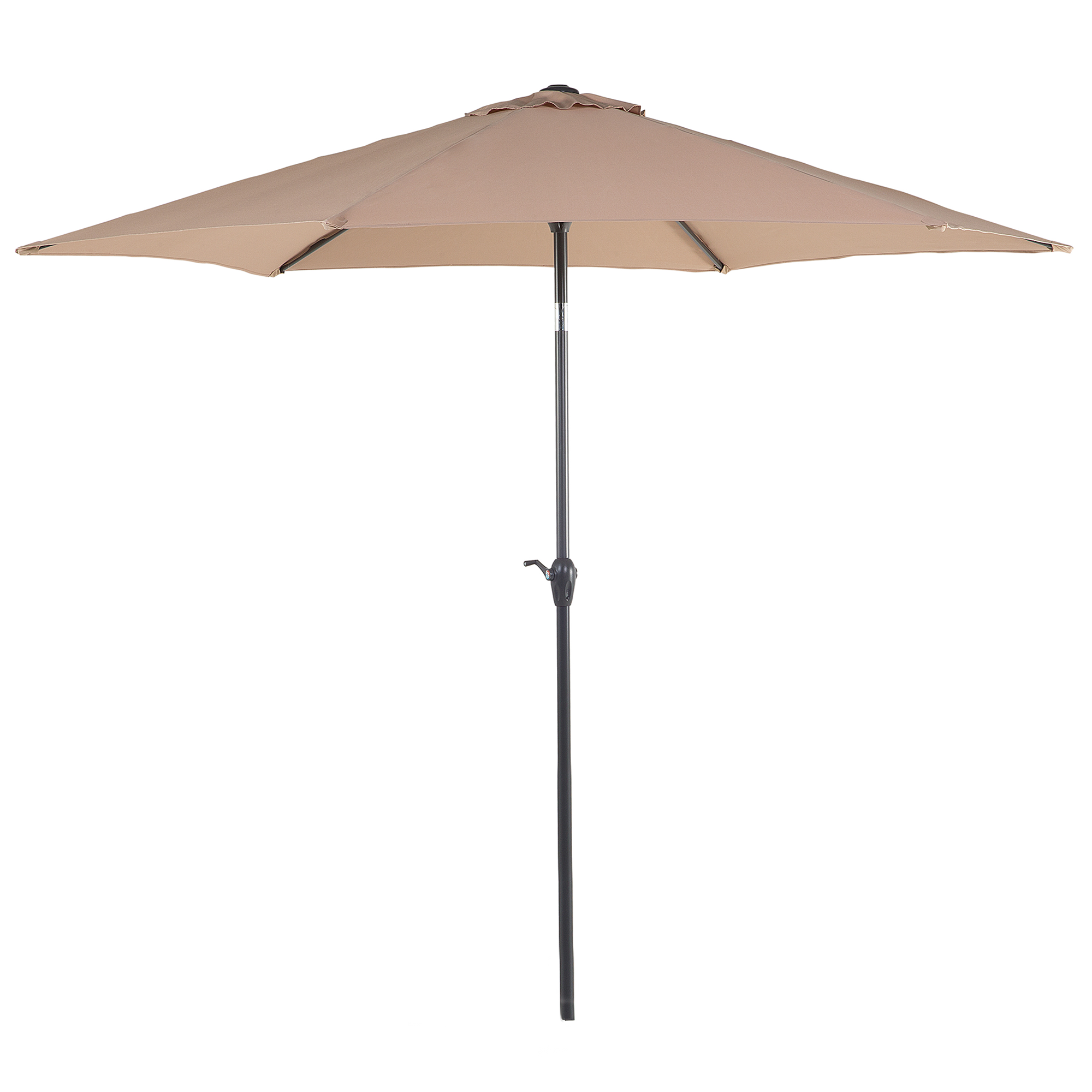 Beliani - Parasol de Jardin ou de Terrasse Beige Sable Orientable avec Pied Noir Diamètre 270 cm Toile Anti UV Beliani - Imagen 1