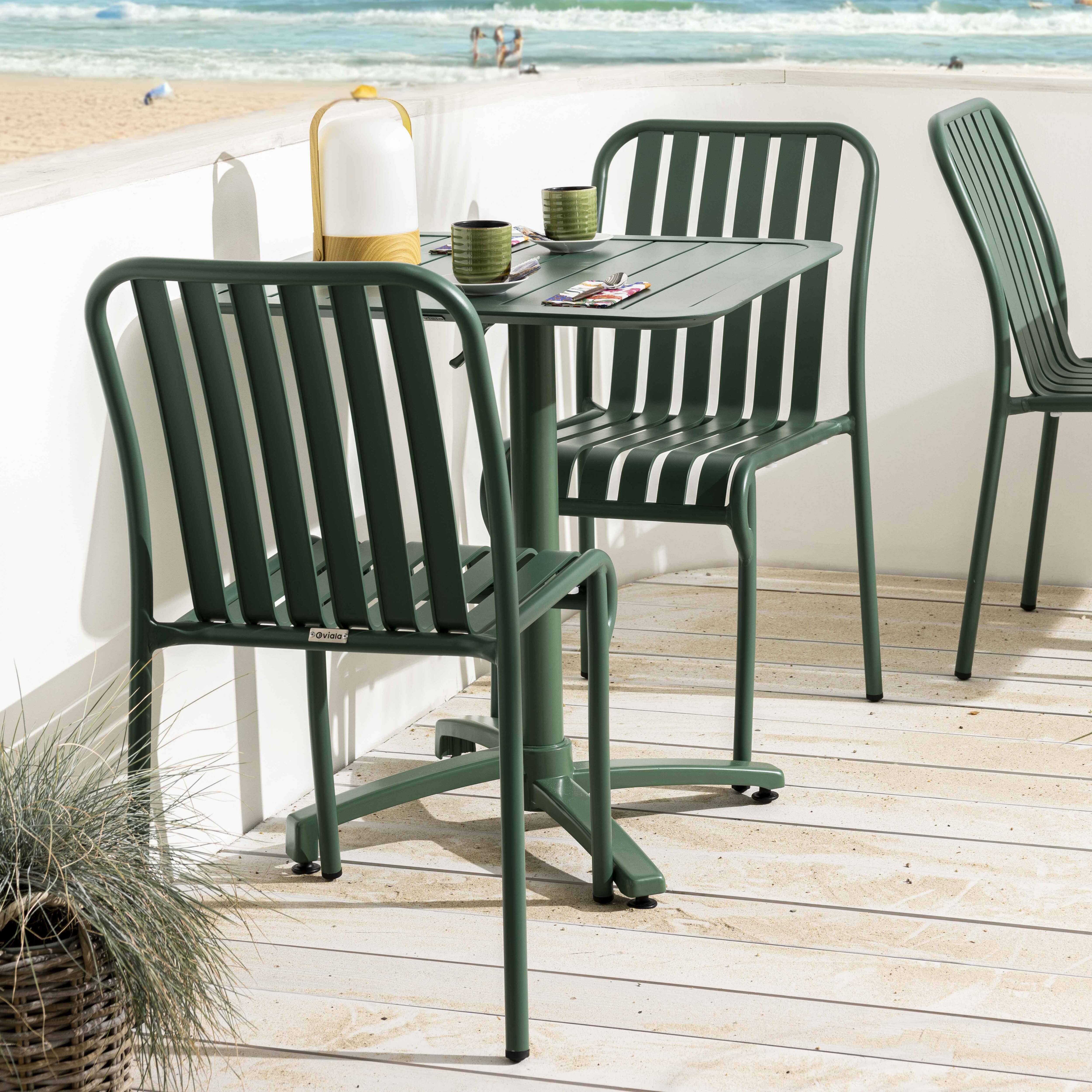 Oviala - Chaise design de terrasse en aluminium vert foncé Faro - Oviala - Imagen 4