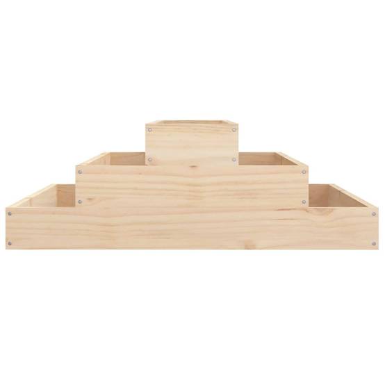 Carré potager surélevé 3 niveaux pin massif pour jardin 80x80x27 cm Brun – ComfortXL Outdoor Living - Image 5