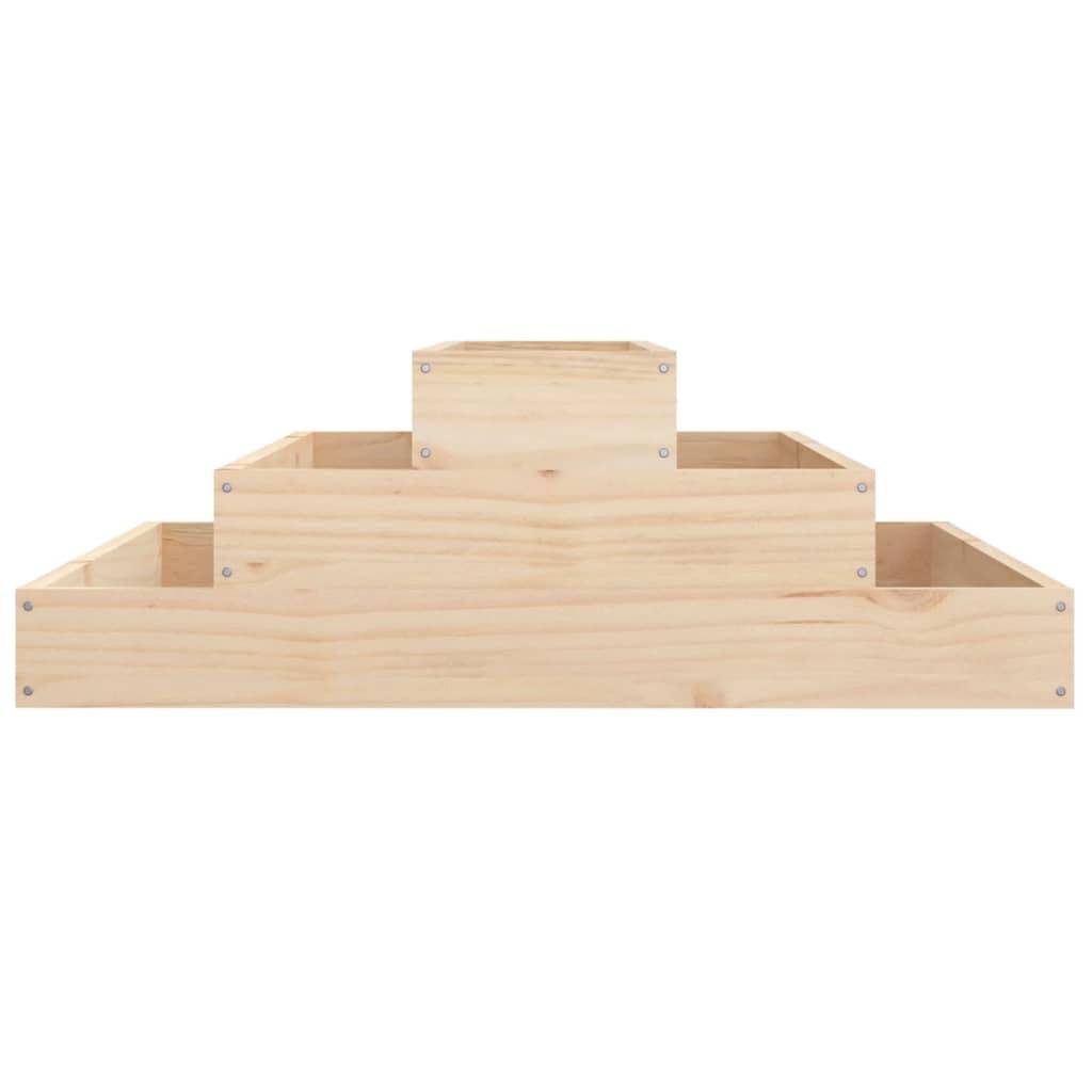 Carré potager surélevé 3 niveaux pin massif pour jardin 80x80x27 cm Brun – ComfortXL Outdoor Living - Image 5