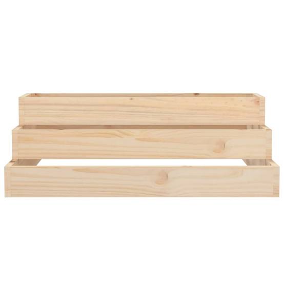 Carré potager surélevé 3 niveaux pin massif pour jardin 80x80x27 cm Brun – ComfortXL Outdoor Living - Image 4