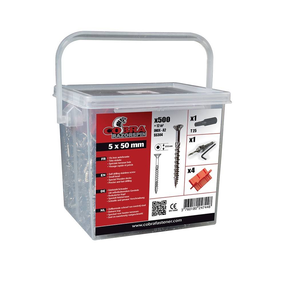 Decklinea - 500 vis 5x50mm inox lot 500 pièces - Imagen 1