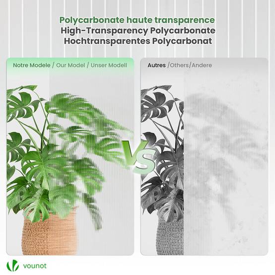 Lot de 10 plaques en polycarbonate alvéolaire 6 mm - 121 x 60,5 cm transparent - double paroi creuse - pour serre - VOUNOT® - Image 7