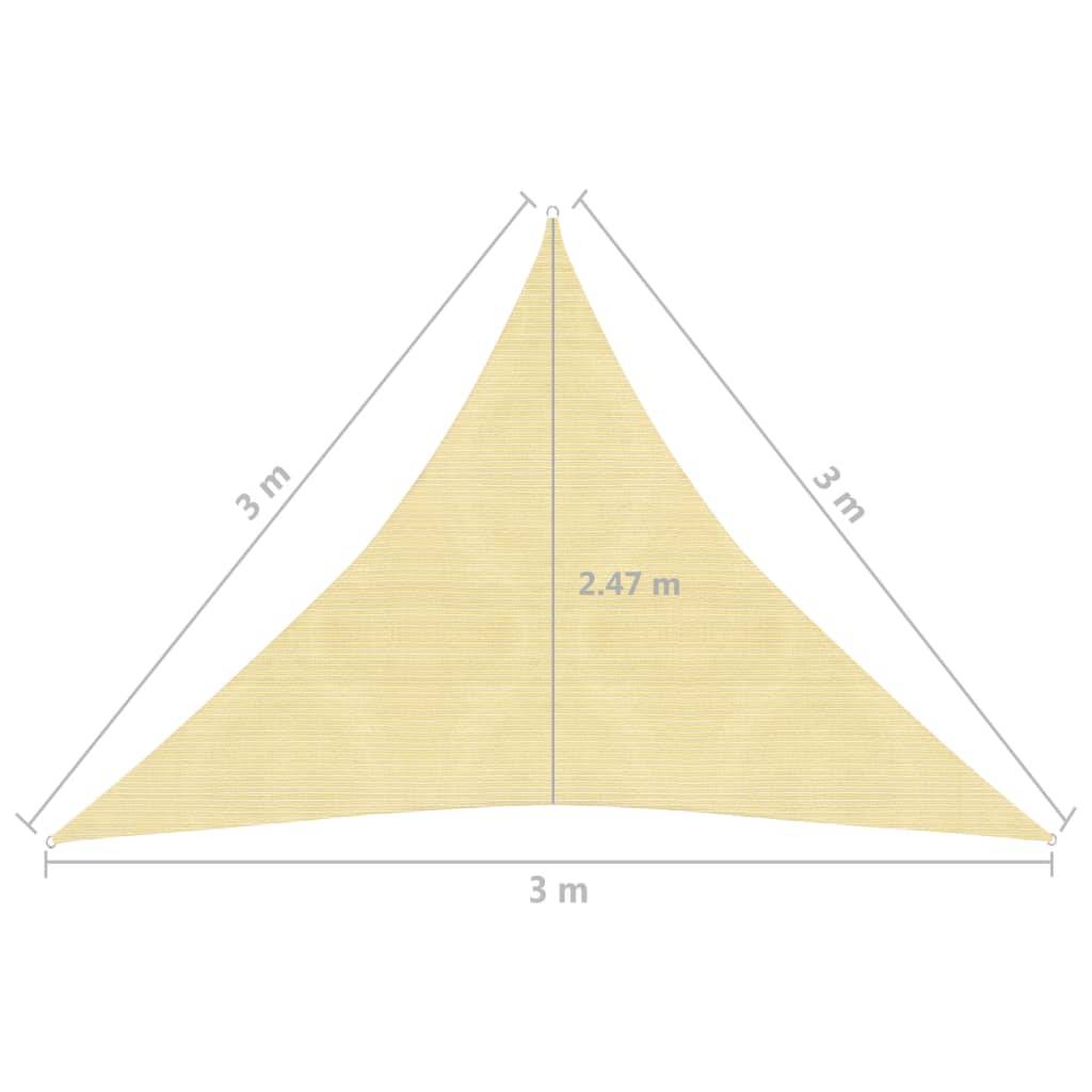Helloshop26 - Voile toile d'ombrage parasol 160 g/m² PEHD 3 x 3 x 3 m beige - Imagen 6