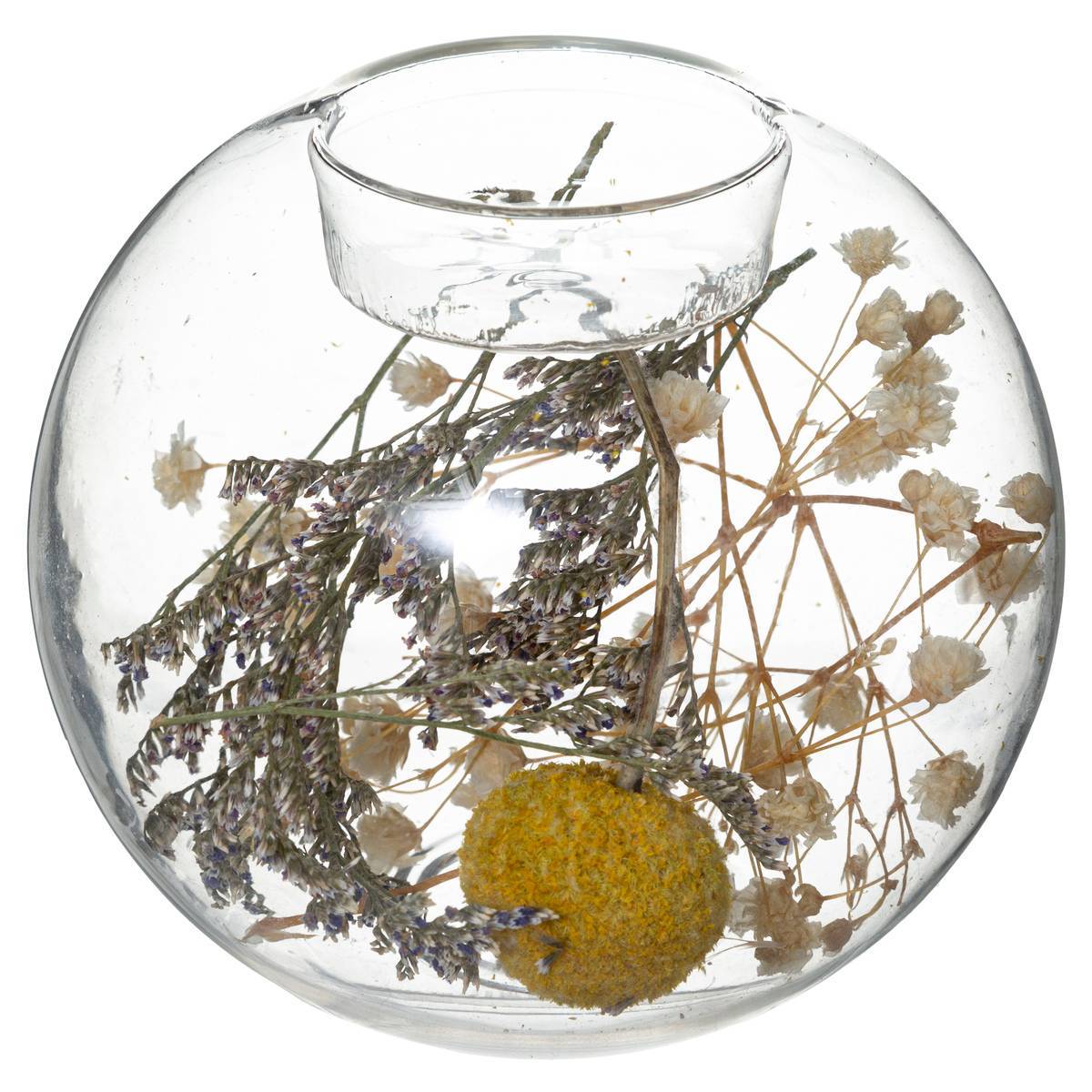 Atmosphera - Photophore "Folk" fleurs séchées D10cm - Atmosphera Créateur d'intérieur - Imagen 2