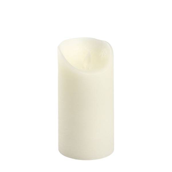 Bougie LED en cire Ivoire à piles flamme en mouvement H15cm Blanc chaud Timer Lotti - Image 6