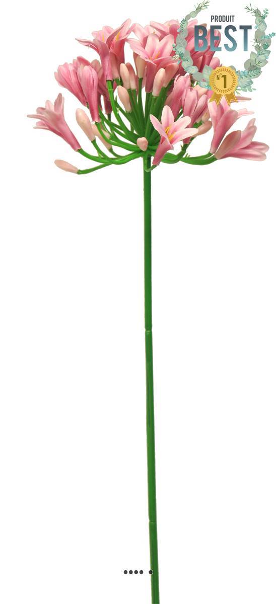 Artificielles - Agapanthe artificielle en tige H75 cm, grande tête D 14 cm Rose - BEST - couleur: Rose - Imagen 1