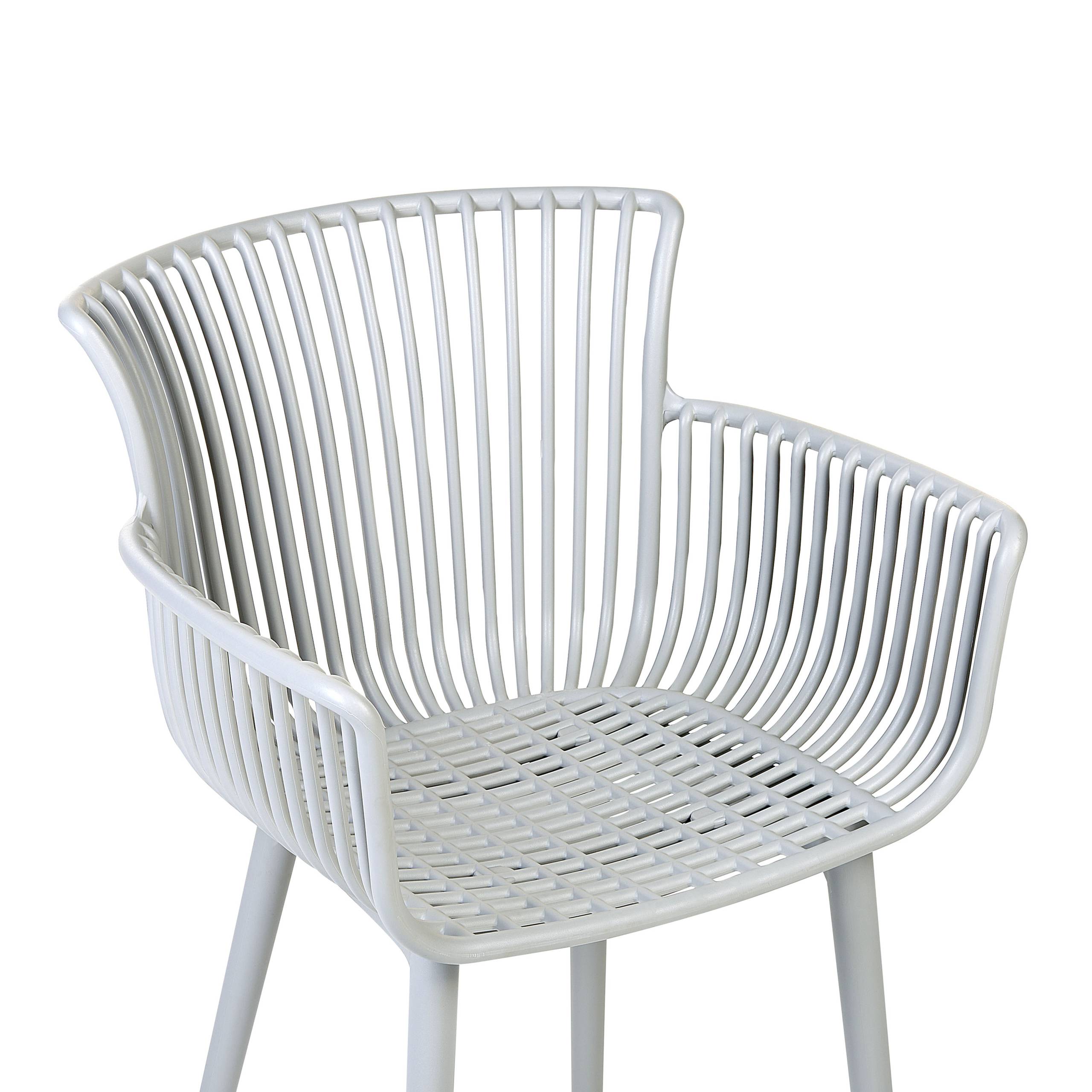 Beliani - Chaise de salle à manger Polypropylène Gris clair PESARO - Beliani - Imagen 7