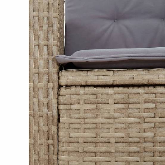 Salon de Jardin Repas 2 Personnes en Résine Tressée Beige, 2 Fauteuils Inclinables et Table Carrée – ComfortXL Outdoor Living - Image 8