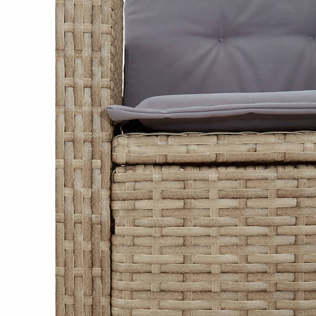 Salon de Jardin Repas 2 Personnes en Résine Tressée Beige, 2 Fauteuils Inclinables et Table Carrée – ComfortXL Outdoor Living - Image 8